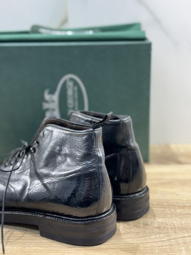Green George Stivaletto Herren Schwarzes Leder Luxury Handgefertigt Stiefel 44 - Bild 3 von 6