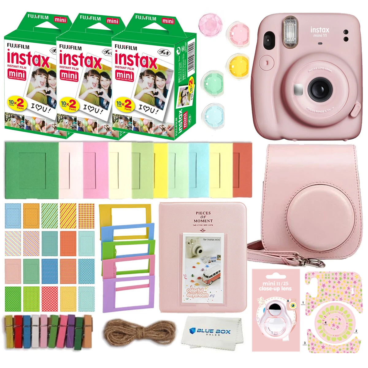 Fujifilm Instax Mini 11 Instant Camera 60 Fuji Films, Accessory kit (Blush  Pink)