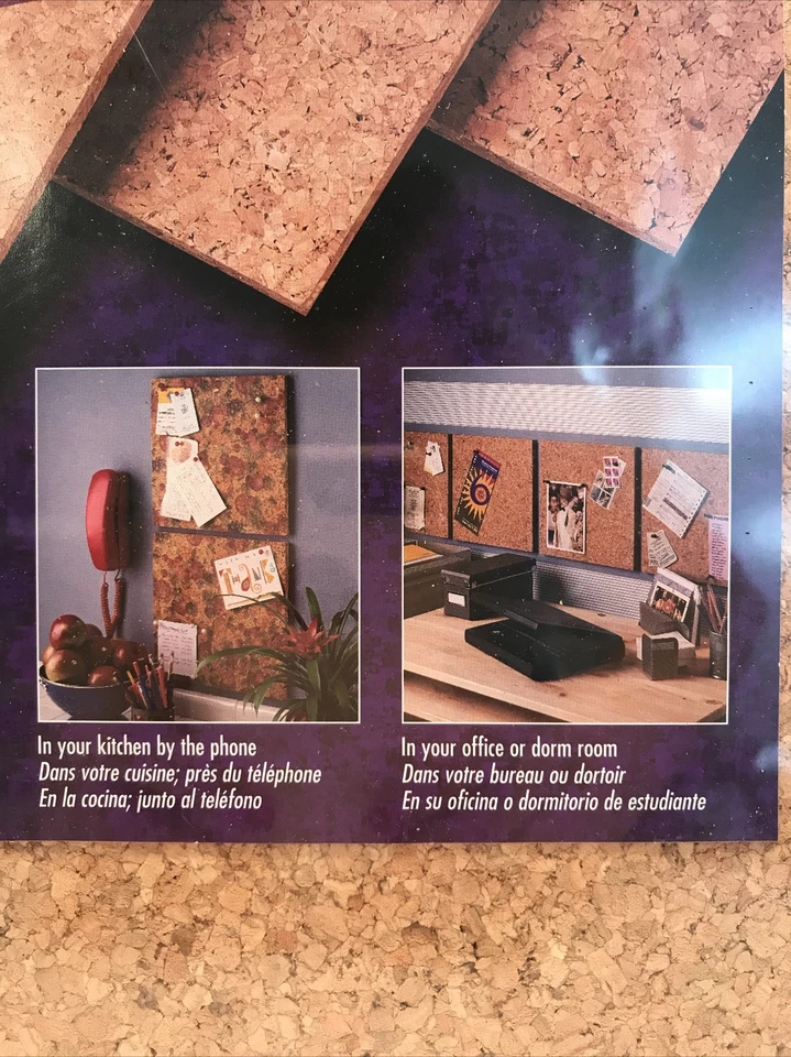 12" x 12" x 3/16" Cork Board Tiles Bulletin Board with Adhesive Tape, 4-Pack NEW - Image 2 of 4