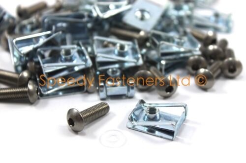 Motorcycle Fairing Stainless Std Bolts m6 6mm & Spire Speed C Clips Nuts 25 Qty. - Afbeelding 1 van 3