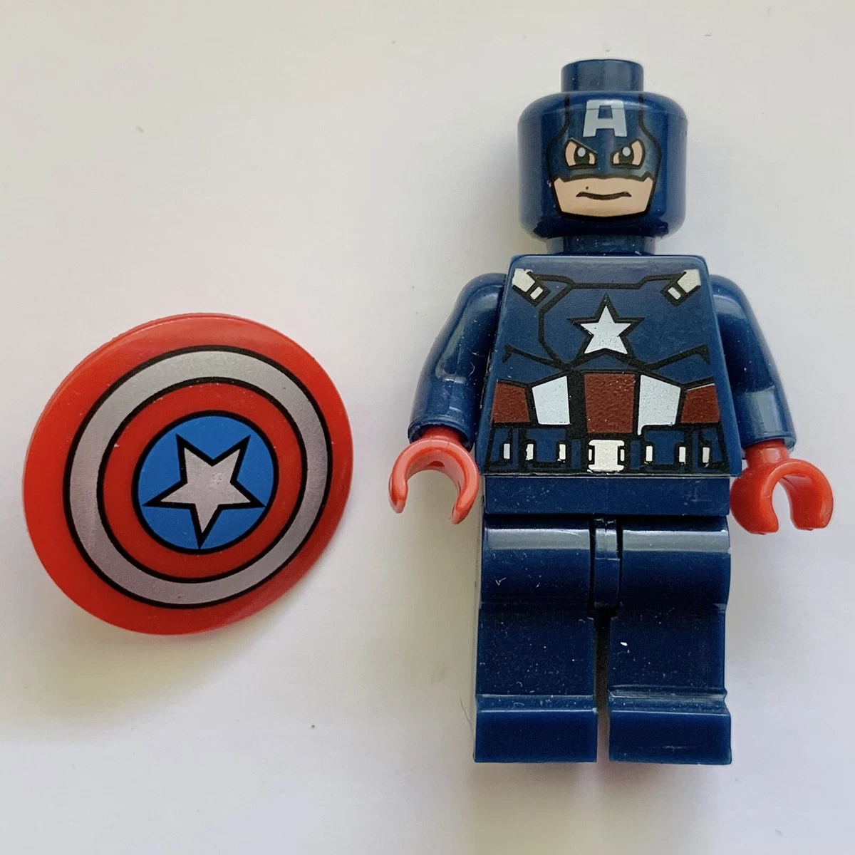 Lego Captain America Blue Suit Minifigure Marvel Super Heroes with Shield