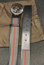 Classic Gucci  Men’s Belt With Black Leather Size 115/46  Fits 40-42 Pants/Jeans