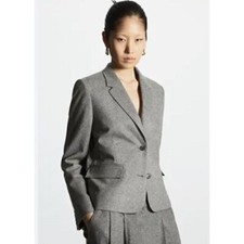 Brooks Brothers "346" Women Size 6 Blazer Dark Gray Wool Lined 2 Button Front