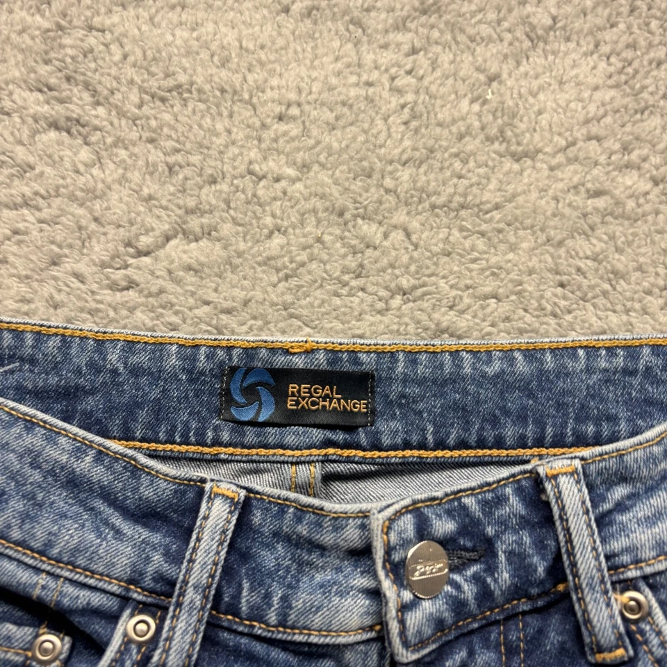 Pantalones de mezclilla Regal Exchange para hombre 33x30 azul lavado claro algodón elástico calce ajustado Foto 3 de 4