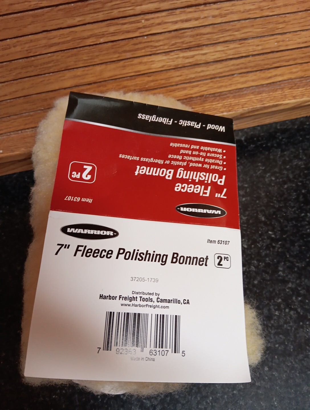 Warrior 7" Fleece Polisher pack of 1, New OPEN BOX item 63107