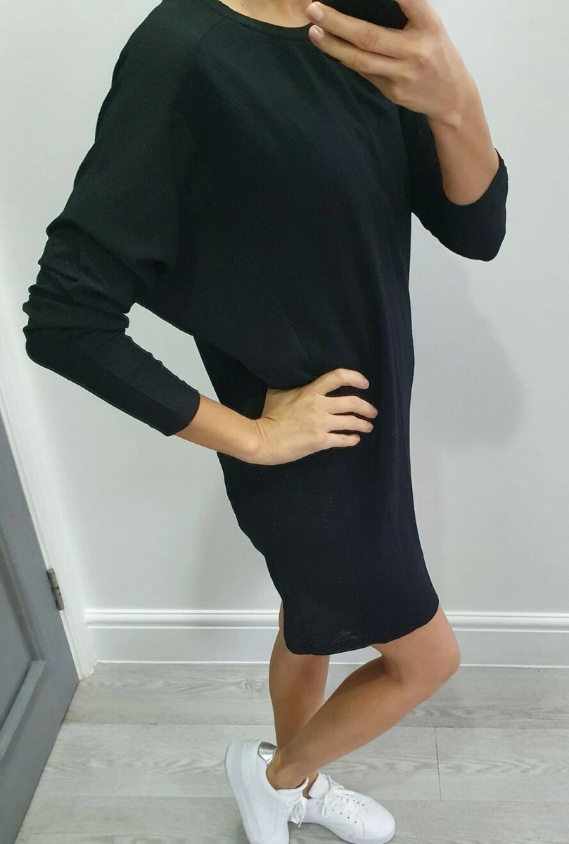 COS black stunning side detail long sleeve dress size XS eBay