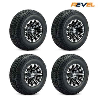 Set of 4 Golf Cart Wheels & Tires, 10'' FTV Wheels & 205/65-10 Loadstar Tires