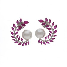 Kaletine Orecchini A Bottone Malocchio Blu – Argento Sterling 925 Con Zirconi, Rotondi 6mm