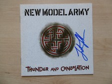 Justin Sullivan autograph signed CD booklet "New Model Army - Thunder And Conso"