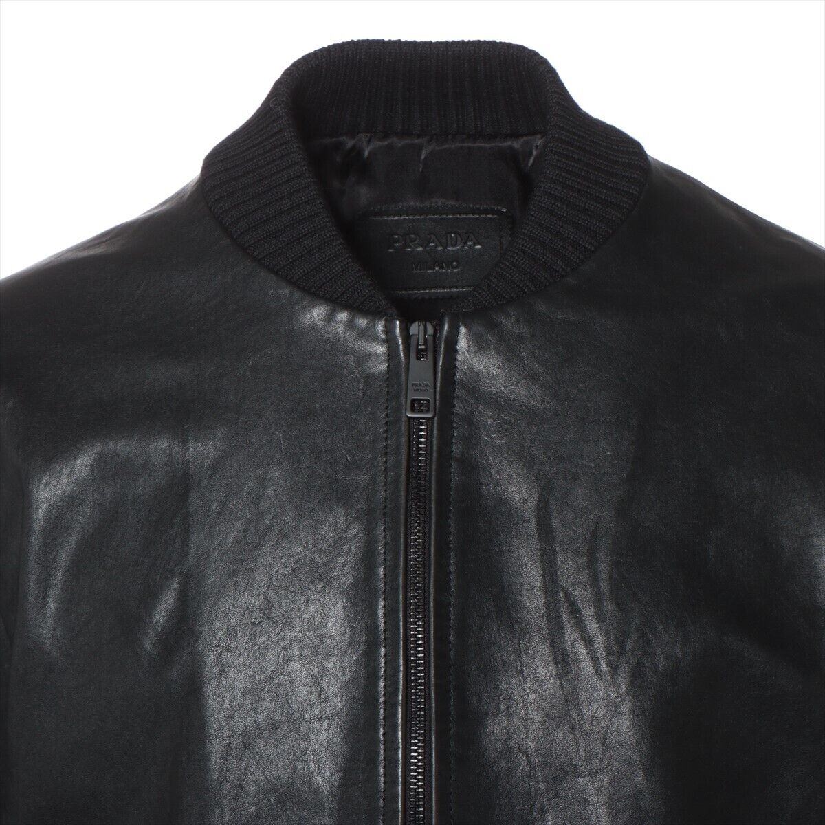 Prada 23SS Wool & Leather BOMBER JACKET 50 Men's Black Prada 23SS Wool & Leather BOMBER JACKET 50 Men's Black