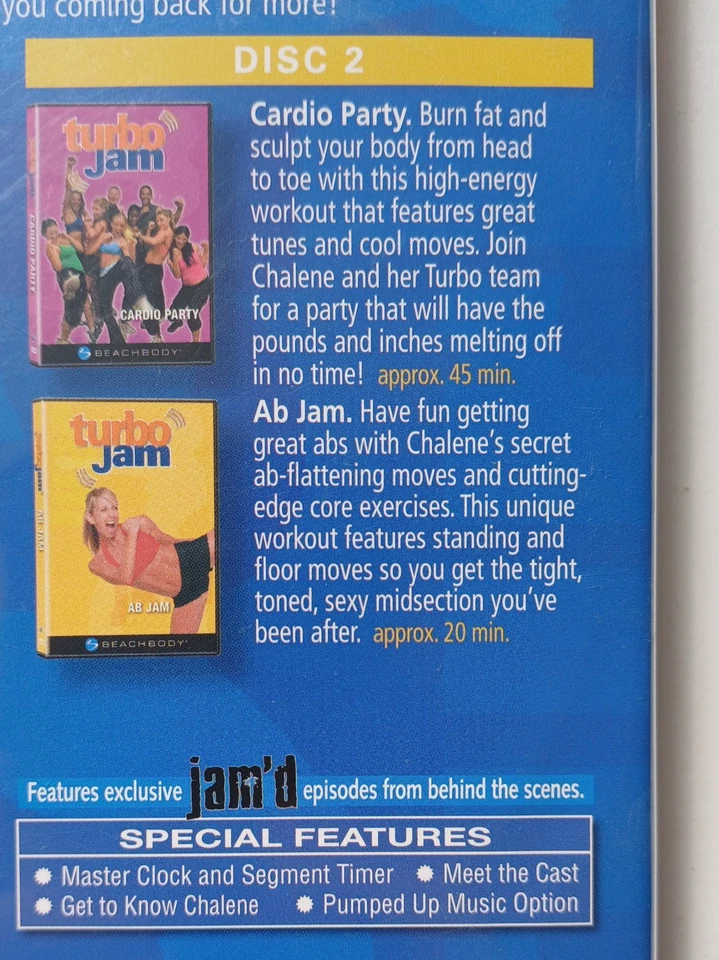 Turbo Jam Beachbody (2-Disc DVD, 2007) (US Import R1) Home Workout Abs Cardio - Image 4 of 4