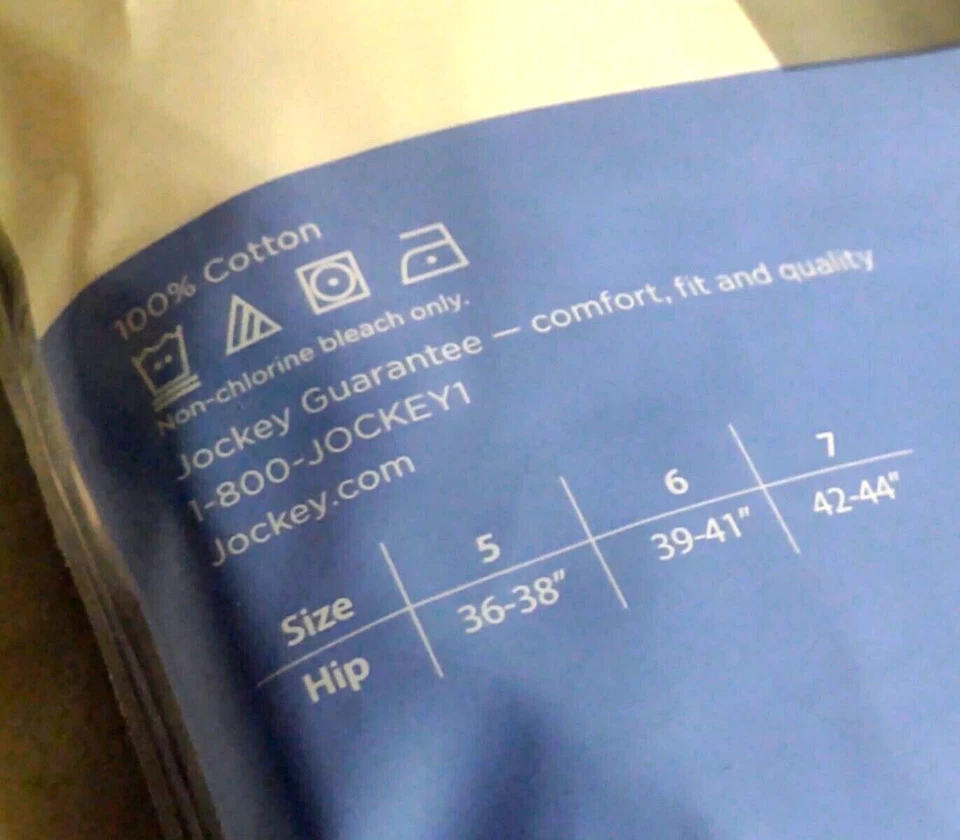 尺寸 7 全新 3 件装 JOCKEY Elance 100% 棉 黄色 棕褐色 粉红色 — 第 3/4 张图片