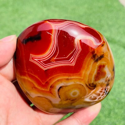 230g Natural Polished Silk Banded Sardonyx Agate Crystal Tumbled Stone Specimen