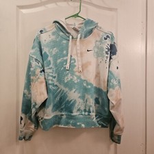 NIKE crop tie-dye hoodie sweatshirt women's size M Medium