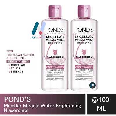 POND'S Micellar Water Brightening Makeup Remover Dirt Waterproof Moist 2X 100ml