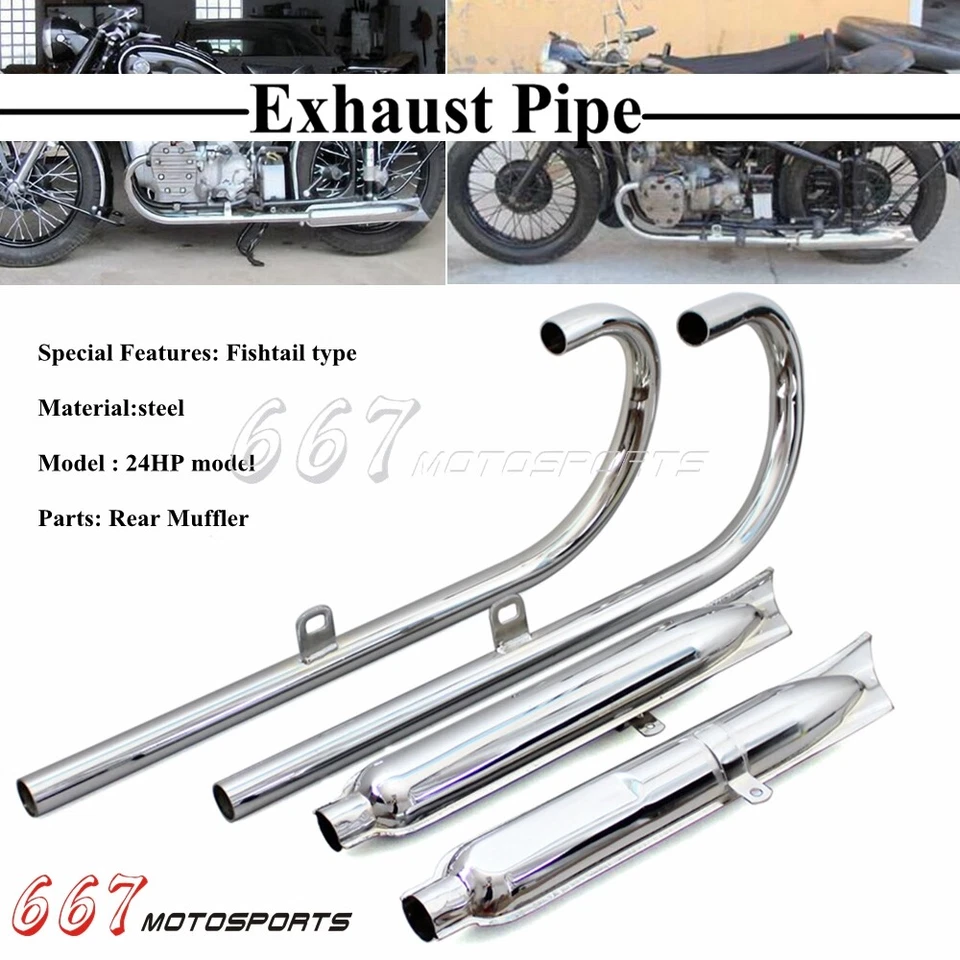 Tubo silenciador escape cola de pez moto completo para BMW R12 R71 M1 M72 MT12 Foto 2 de 4