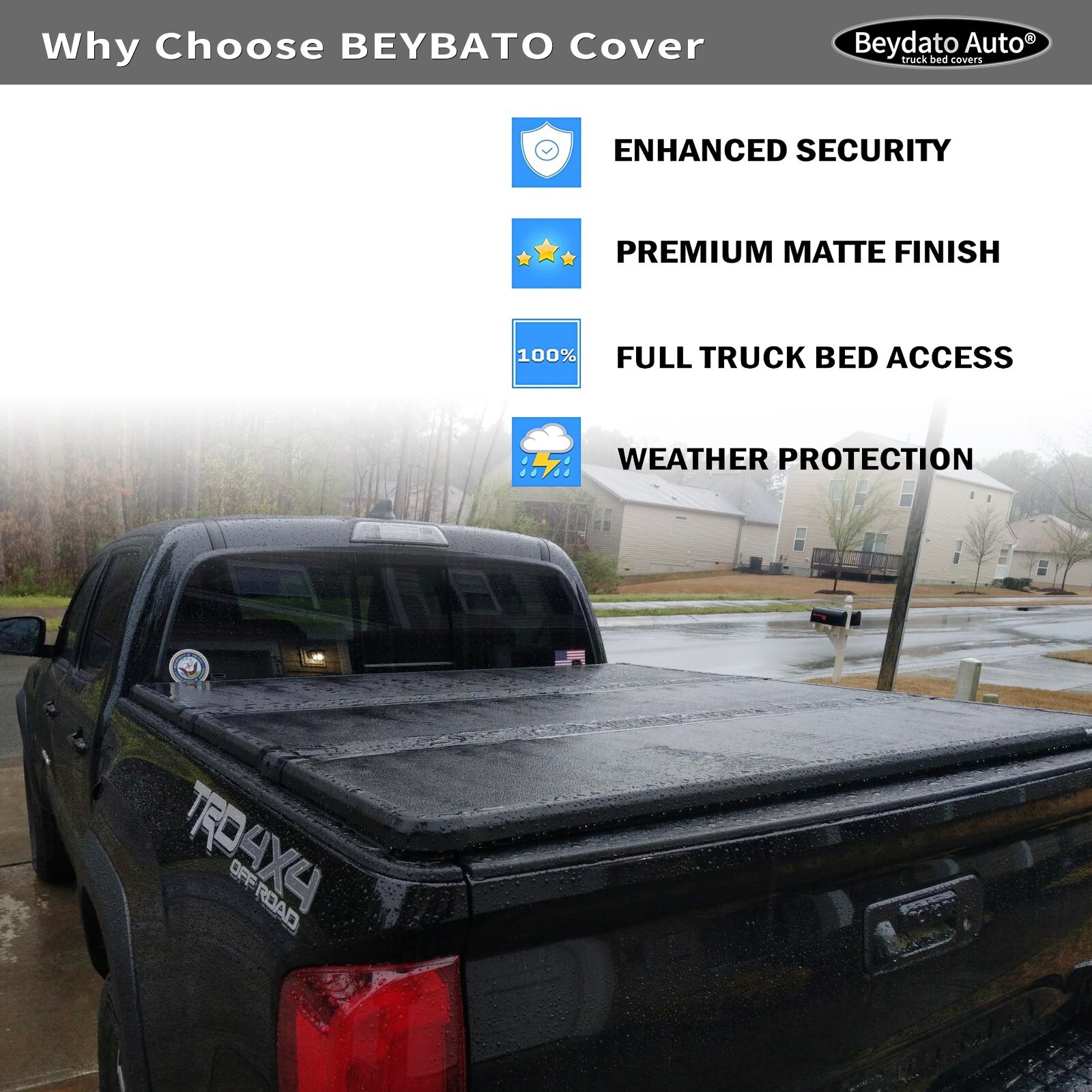 Hard TriFold Tonneau Cover FRP For 20072024 Silverado Sierra 1500 5