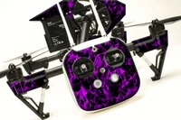DJI Inspire 1 Quadcopter/Drone, Transmitter, Battery Wrap/Skin | Purple Flames