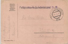 AUSTRIA WWI MILITARY MAIL  KUK FELDPOSTAMT 1917 TO VIENNA P/C REF 289