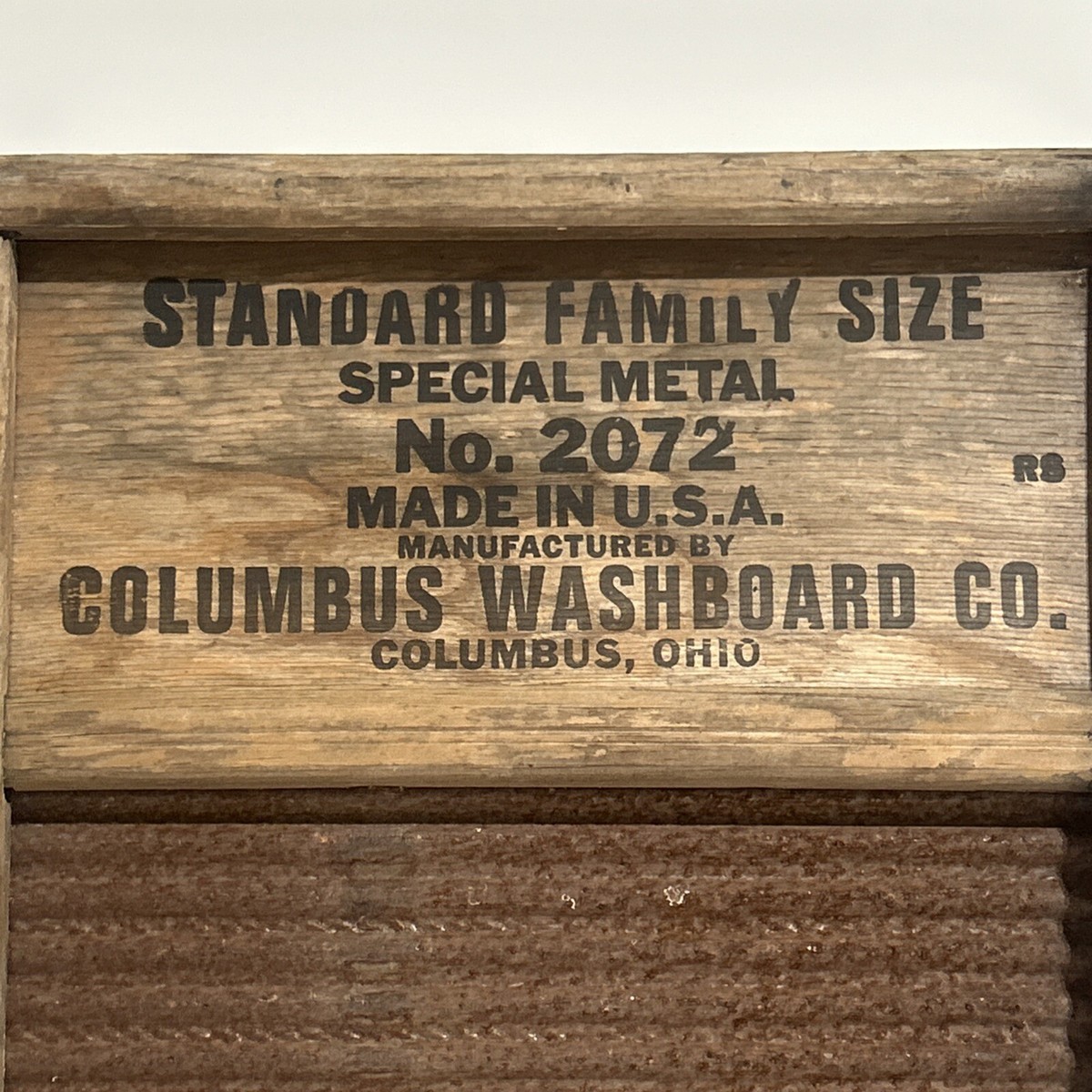 Vintage Maid-Rite No 2072 Standard Family Size Wash Board Columbus