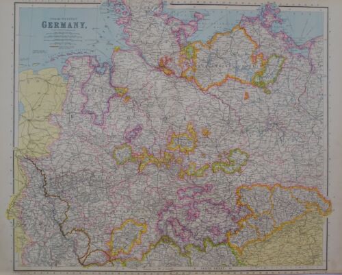 1933 MAP NORTH WESTERN GERMANY OLDENBURG MECKLENBURG POMERANIA HANOVER - Picture 1 of 7