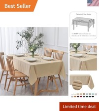 Textured Rectangle Tablecloth Water Resistant Wrinkle Free Spill-Proof, Soft ...