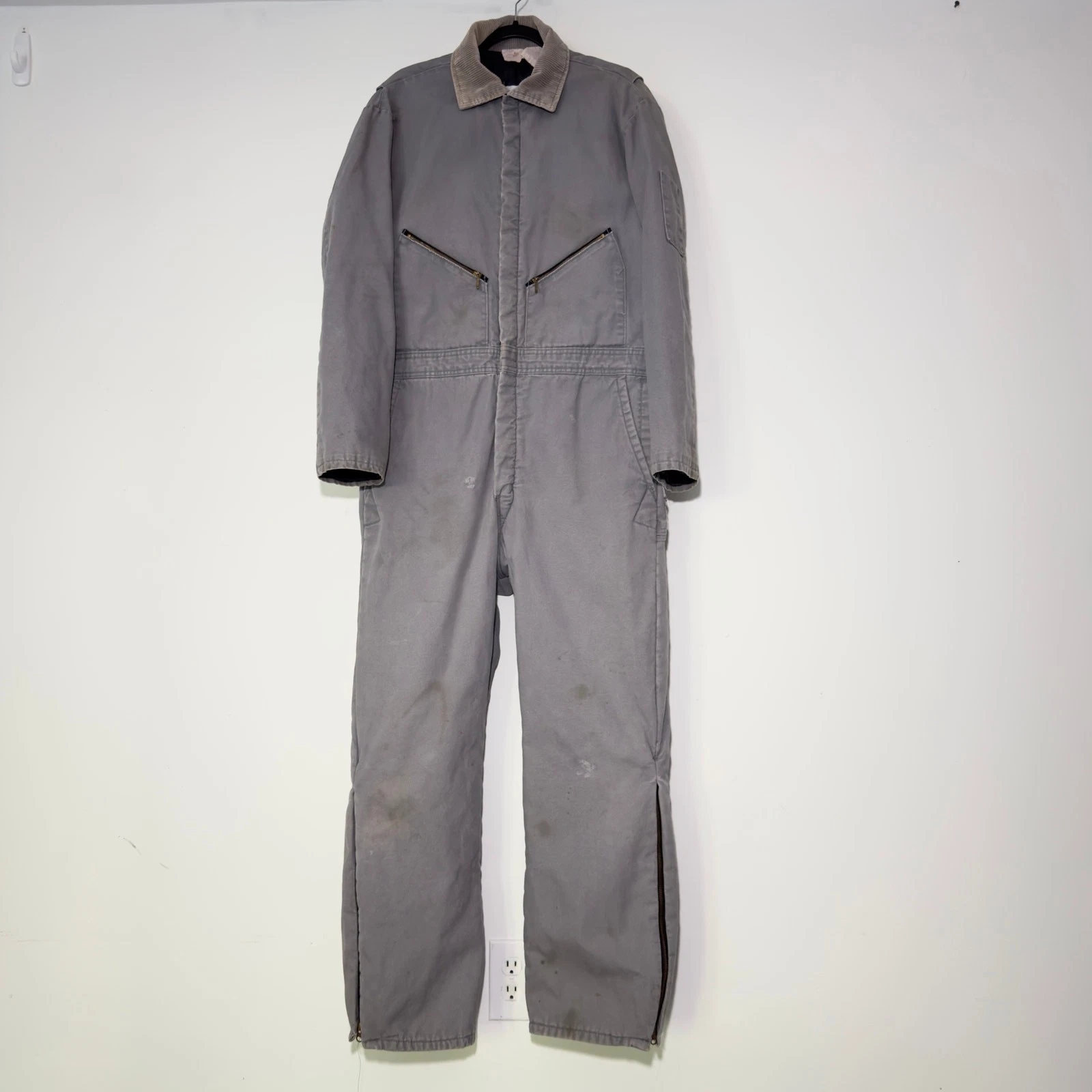 WALLS Zero Zone Vintage Grey Insulated Work Coveralls Overalls L 42/44 Reg