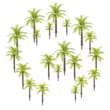 20Pcs Miniature Coconut Palm Model Trees, Mini Green Tree Plants Rainforest