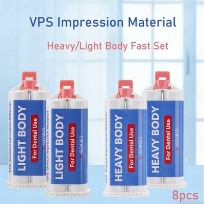 8x Dental VPS Reg Set Impression Material cartridge 50ML heavy & light body Fast