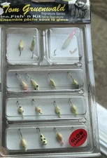 TOM GRUENWALS SIGNATURE SERIES 15-PIECE NON-LEAD GLOW-IN-DARK ICE FISHING KIT