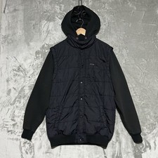 Matix Hybrid Hooded Puffer Jacket Mens L Black Streetwear Outerwear Lightweight