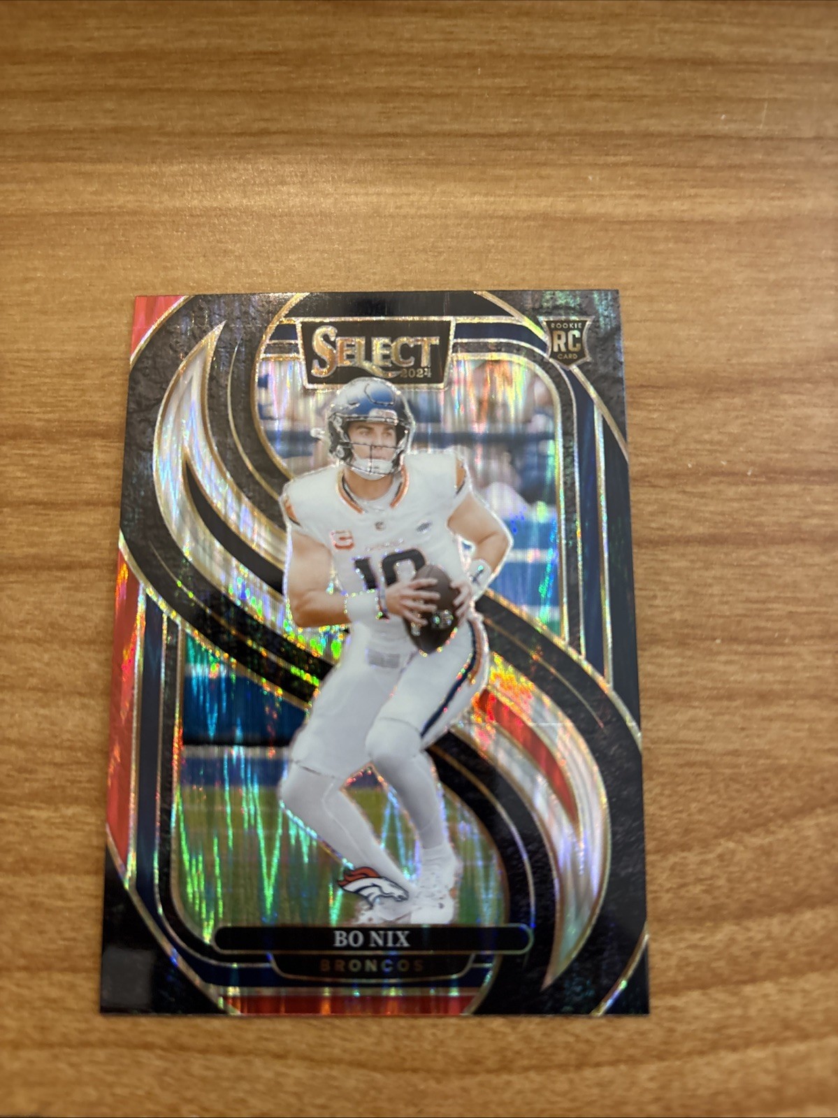 2024 Panini Select - Premier Level Bo Nix #117 Black & Red Shock Prizm (RC)