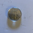 1996 American  Silver Eagle .999 Fine Silver Coin In Capsule 10 Year Anniversary