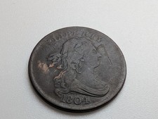 1804 BN 1/2C Draped Bust Half Cent [Crosslet 4, Stems] - VG - Nice Condition 