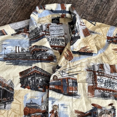 David Carey Originals Mens New Orleans Madi Gras French Quarter Shirt Size Med