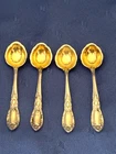TOWLE KING RICHARD C1932 STERLING 4 SALT SPOONS GOLD WASH 2 1/2"
