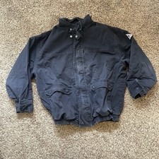 Bulwark FR Jacket Mens 2XL Blue Flame Resistant Lined Bomber Zip Workwear 