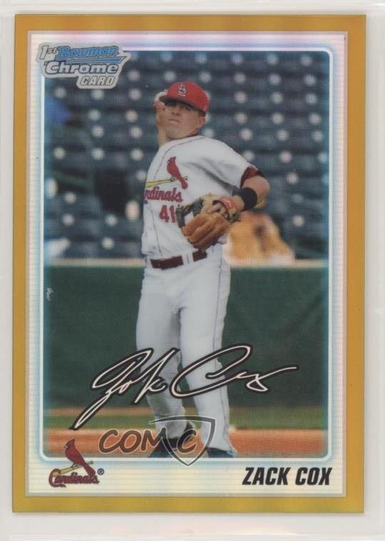 2010 Bowman Draft Chrome Draft Picks Gold Refractor 44/50 Zack Cox #BDPP62 5lp