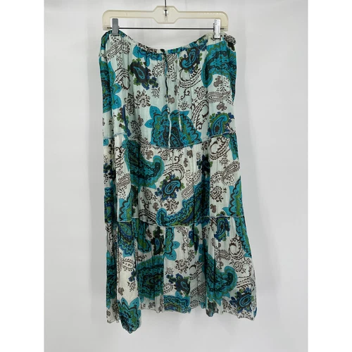 Bobbie Brooks donna taglia 1 x gonna midi pull on boho paisley a strati cottagecore