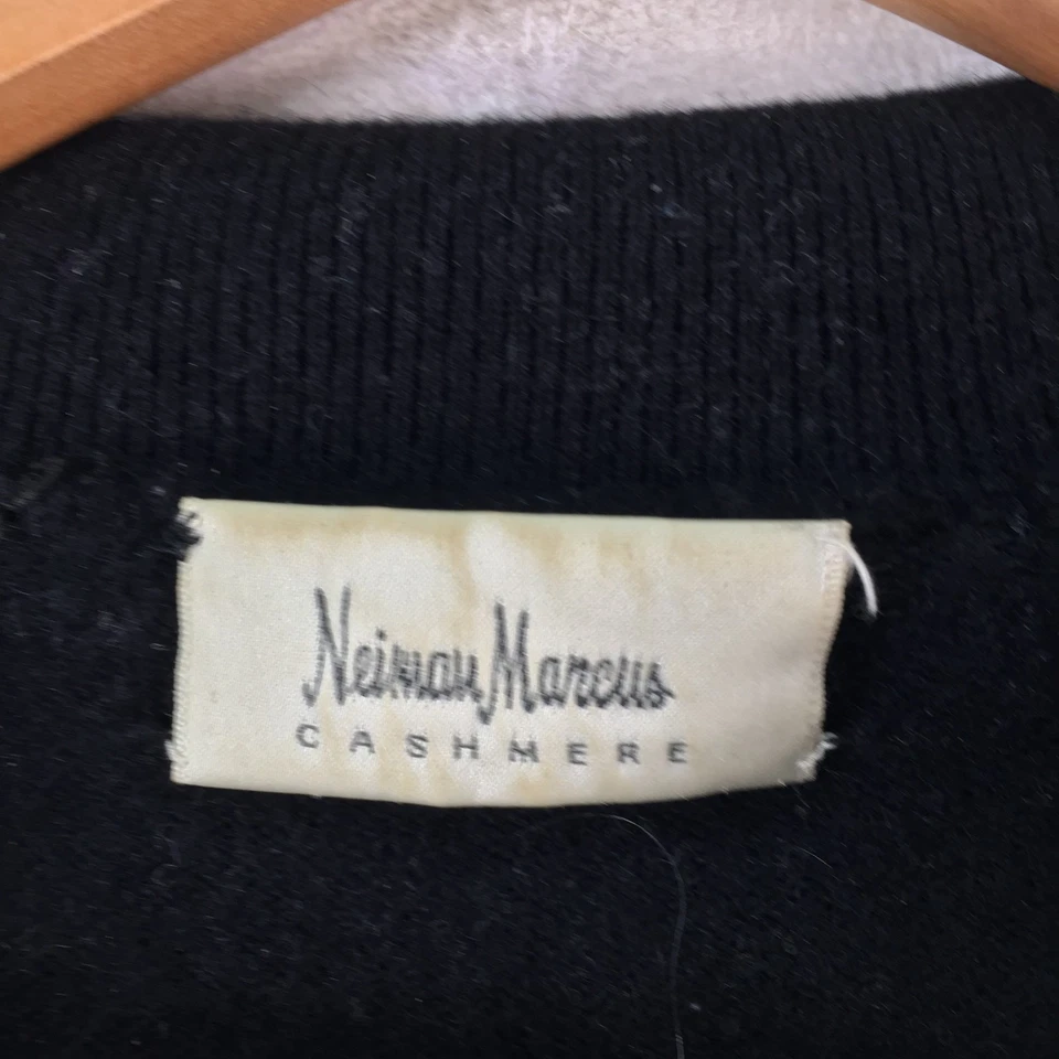 Blusa Neiman Marcus feminina 100% cashmere malha tamanho G preta manga longa 122824 - Imagem 3 de 4