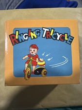 VINTAGE RINGING TRICYCLE TIN LITHO TOY WITH ORIGINAL BOX RINGING BELL WORKS 