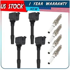 4 Ignition Coil & Spark Plug For L4 2.0L BMW 230i 330e 330i 430i X1 X2 X4