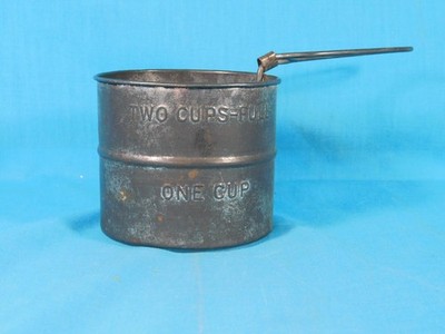 Antique Embossed Tin One Cup/Two Cup Flour Hand Sifter Working MADE IN THE USA