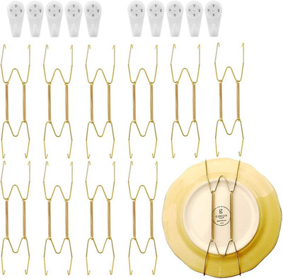 SOSPIRO 10 Pack Stainless Steel Plate Hangers for Walls Compatible Decorative Pl