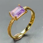 Unique ring Natural Amethyst Ring 925 Sterling Silver Size 6 /R471403