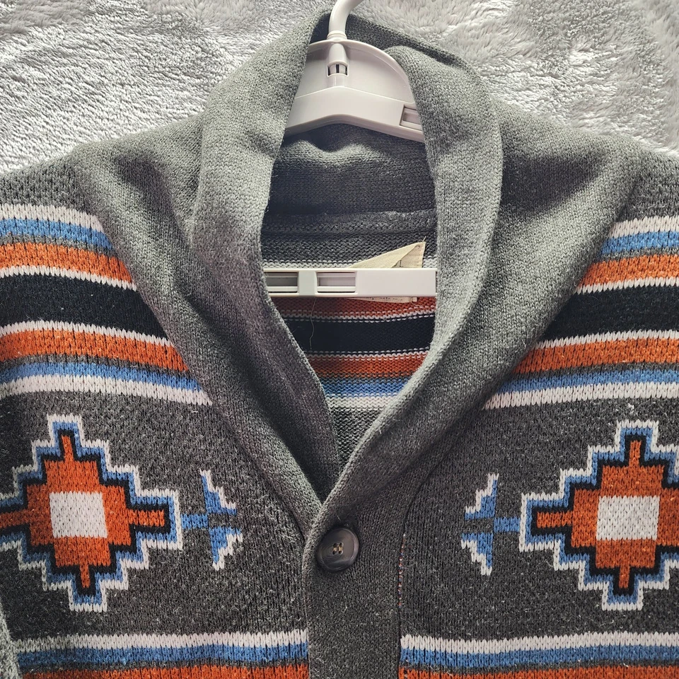Brave Soul Men’s Small Shawl Collar Cardigan Sweater – Aztec Southwest Geometric - Image 3 of 4