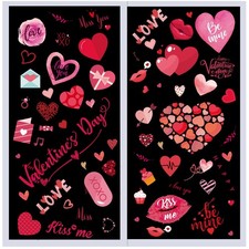 9 Sheets Valentines Day Decorations Window Clings, 218 Pcs Love Heart Static ...