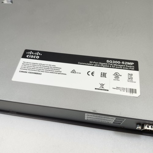 Cisco SG300 52MP 52 Port Gigabit Max-PoE Managed Switch Business Rack Mounted 1 - Bild 15 von 17