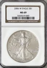 2006 $1 American Silver Eagle NGC MS69 1 Oz 0.999 Bullion Coin Brown Label #059