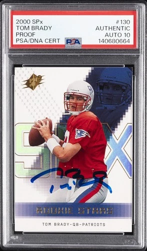 2000 SPX PROOF #130 TOM BRADY ROOKIE RC PSA AUTHENTIC AUTO 10